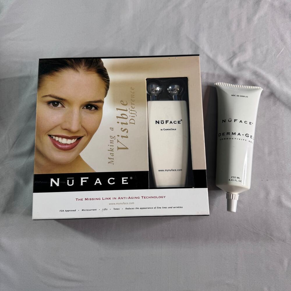 NuFACE by Carol Cole Facial Toning Device Kit Microcurrent Anti Aging Works Box